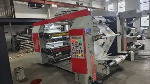 Máquina de prensa de impresión flexográfica de precisión, YT-4600 PE, doble capa, película de bolsita de agua, 4 colores