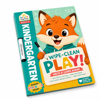 Libro de Actividades para Niños de Jardín de Infancia, con Marcador, para Practicar Letras, Números, Formas y Pegatinas, Edades 5-6