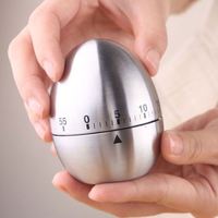 Timer Telur Baja Tahan Karat 1-60 Menit Pengingat Mekanis Timer Hitung Mundur Rumah Tangga Alat Memasak dan Memanggang di Dapur