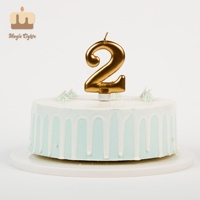 Bougie d'anniversaire géante numéro 7 en cire de paraffine dorée métallisée, faite à la main, Magic Lights BC-55, pour fête