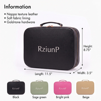 Étui de transport LZ en cuir PU Nappa pour vernis à ongles, huiles essentielles et rouges à lèvres, boîte à maquillage 40 compartiments pour voyage, logo personnalisé