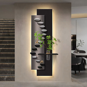 Decoración Moderna de Lujo para Interiores del Hogar, Lienzo de Cristal con Impresión Digital de Paisajes, Arte Mural con Base de Soporte de Madera - Product Image 3
