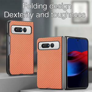 Slim <strong>Fiber</strong> Pattern Plastic Hard Case Anti-shock Anti-drop Protective Case Cover for <strong>Google</strong> Pixel Foldo Mobile Phone Shell - Product Image 5