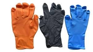 8mil Noir Orange Diamant Texturé Durable Robuste Mécanicien Gants 9 Pouces S-XL Réparation De Voiture Utiliser Du Nitrile Industriel - Product Image 5