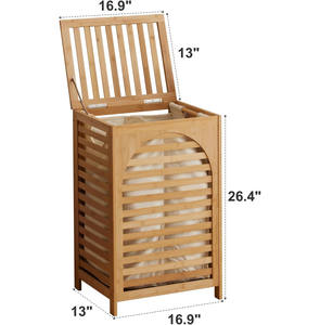 Panier à linge en bambou de grande taille L capacité de haute qualité nouveau haut Vietnam Beige couleur sacs et paniers à linge haut de gamme - Product Image 2