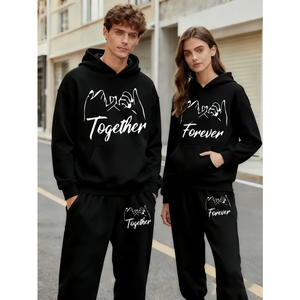 High Quality OEM Winter Printed Sweatsuits Heavyweight Men's Oversized Hoodies and Sweatpants <b>Sets</b> Custom Baggy Tracksuits - Product Image 5