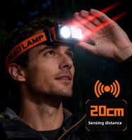 Lampe frontale rechargeable à capteur de mouvement COB LED 450LM avec aimant pour l'extérieur