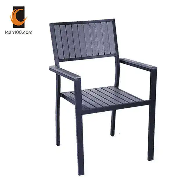 फ्रेंच देश लकड़ी की कुर्सी आउटडोर एल्यूमीनियम आँगन कुर्सियों नीले Stackable होटल भोजन भोज कुर्सी