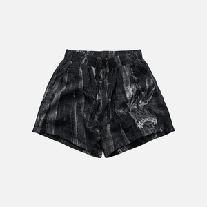 Shorts décontractés à jambes larges, motif noir, tissu en mélange de lyocell, doux et confortable, vente en gros - Product Image 4