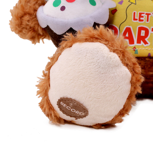 Wholesale Happy Birthday <strong>Teddy</strong> Bear Interactive Stuffed Animal Electric Singing Musical Plush Toy with Cupcake - Product Image 4