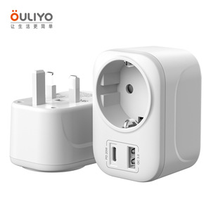 Travel <b>Adapter</b> <b>Usb</b> <b>C</b> And A 3750W With Grounding For Usa To Germany France Conversion - Product Image 3