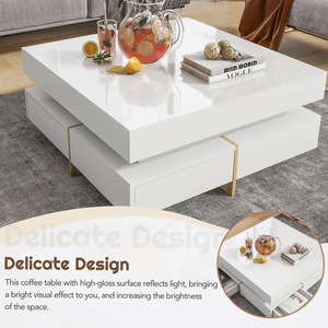 <span class=keywords><strong>Table</strong></span> basse d'adaptation multi-scènes <span class=keywords><strong>Table</strong></span> centrale de salon au design délicat avec surface très brillante - Product Image 5