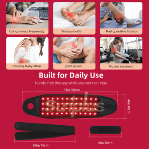 ซันพลัส 660 นาโนเมตร 850 นาโนเมตร ไฟ LED บำบัดด้วยแสงสีแดง ที่รัดข้อมือ บำบัดด้วยแสงอินฟราเรดใกล้ แสงสีแดงบำบัด แผ่นรัดข้อมือให้ความร้อน - Product Image 5