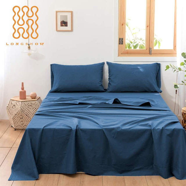 Luxury Stone Washed 100% Natural Pure Linen Flax Fiber Linen Bedding/ Bed Sheet Manufacturers in China