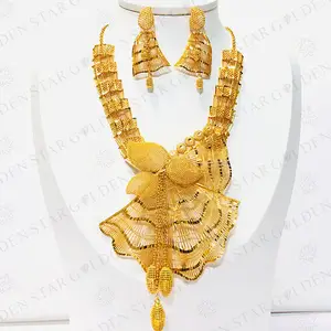 Ensemble de bijoux en Imitation or 24k dubaï, collier de mode, bijoux en or, accessoires pour femmes africaines, ensembles de bijoux, vente en gros