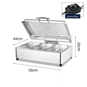 Assiettes en acier inoxydable or pour chargeur électrique nouveau <span class=keywords><strong>design</strong></span> de mariage chauffe-plats <span class=keywords><strong>buffet</strong></span> pour la restauration servant des plats de chauffe-plats - Product Image 3