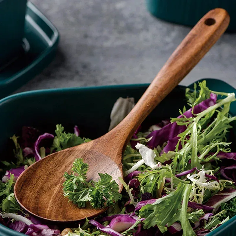 Offre Spéciale cuisine cuisine louche en bois pagaie riz soupe café et thé cuillère à la main cuillères en bois naturel