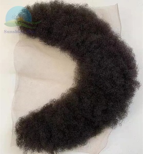 Système de remplacement des cheveux du visage pour hommes, 100% cheveux humains indiens, <span class=keywords><strong>Afro</strong></span>, Kinky Curl, barbe complète pour hommes noirs, densité lourde, nouvel arrivage - Product Image 3