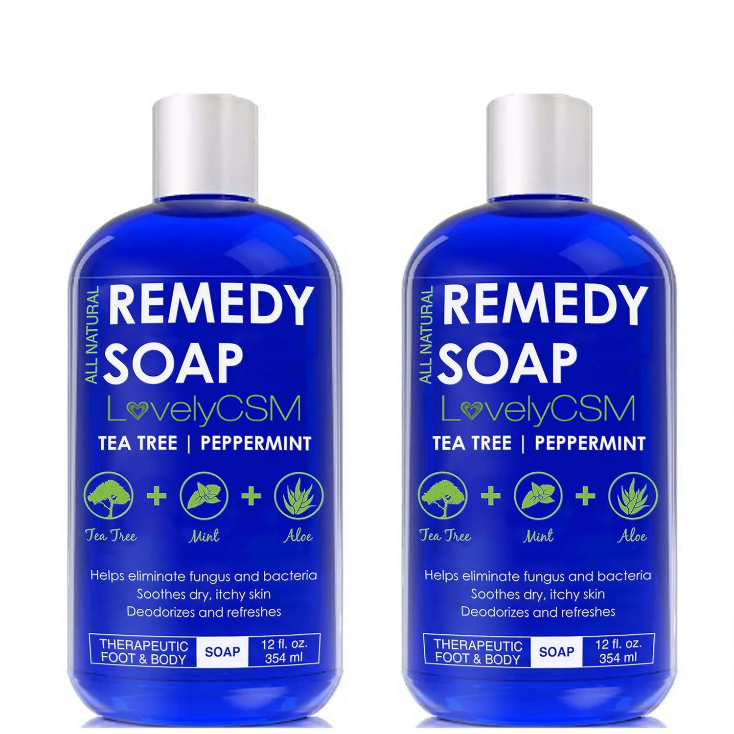 BLIW Low MOQ Tea Tree Oil Mint Aloe Vera Remedy Liquid Soap Anti Fungal Feminine Wash Organic Shower Gel Body Wash
