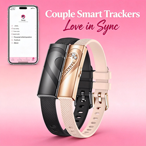 أحدث أساور ذكية بدون شاشة لعام <span class=keywords><strong>2026</strong></span> بتصميم للأزواج، مراقبة معدل ضربات القلب وضغط الدم، تنبيه المكالمات الواردة، 170 وضعًا رياضيًا - Product Image 1
