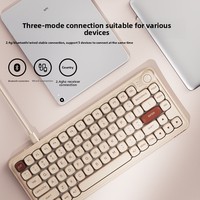 Clavier mécanique USB trois modes pour femmes, élégant, polyvalent, rétroéclairé, touches silencieuses, interrupteurs remplaçables à chaud, bouton de volume pour ordinateur de bureau