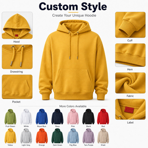Sweat à capuche unisexe en molleton français premium, coton peigné, poids moyen, uni, personnalisable avec logo, grandes tailles pour hommes - Product Image 3