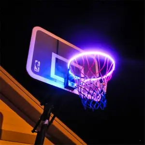 防水ストリングソーラーバスケットボールリムリングライトLEDバスケットボールフープライト屋外で夜に遊ぶのに明るい