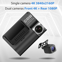 Nouvelle caméra embarquée DVR pour voiture, vision nocturne, détection de mouvement, enregistrement 4K IPS, grand angle 170 degrés, double caméra, prise en charge du Wi-Fi