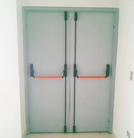 Porte coupe-feu Guangzhou 90 minutes, porte en acier ignifuge sur mesure avec persienne et barre de poussée