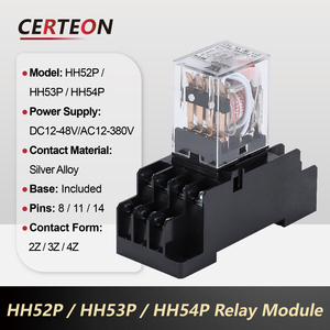 HH52P HH53P HH54P Base Soquete Trilho DIN 8 Pinos 12V 24V <span class=keywords><strong>DC</strong></span> 220V AC Tampa Transparente Alta Potencia Rele Eletromagnetico - Product Image 4