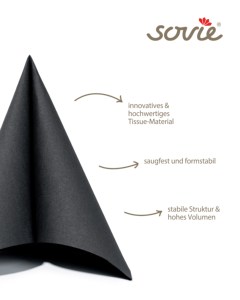 1/4 Plis Softpoint Dîner Serviettes Papier De Soie Uni Noir 40X40 cm Pour Restaurants Hôtels De Luxe, 50 Pièces - Product Image 3