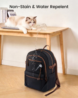 Sac à dos pour ordinateur portable LOVEVOOK avec pendentif mignon, sac à dos de voyage et de travail pour ordinateur portable de 15,6 pouces avec grand porte-gobelet pour enseignant