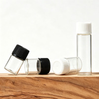 Botol Vial Kaca Mini Amber Brown 1ml 2ml 3ml 5ml dengan Tutup Sekrup dan Sumbat untuk Sampel Tes Minyak Esensial Cair