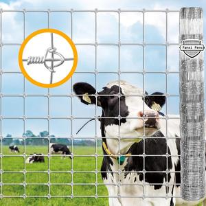 Clôture en fil de fer galvanisé 12,5 Ga de 4 pieds (1,22 m) à nœuds fixes pour bétail, cerfs, porcs, chèvres, chevaux et moutons, pour usage en ranch - Product Image 1