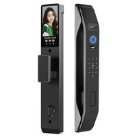 Serrure automatique de reconnaissance faciale et d'empreintes digitales 3D Wifi Tuya avec écran de 4.5 pouces Batterie Li-ion 3200 MAh pour porte en verre ou en bois