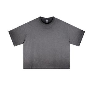 Camisetas de Hombre TKAN630D Personalizadas con Bordado 3D, Algodón Grueso de 280 GSM, Estilo Hip Hop Vintage Desgastado, Cuello Redondo - Product Image 3