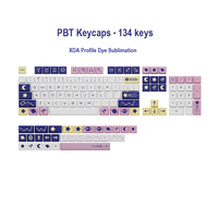 Multi-color Keycaps Mechanical Keyboard for MX Switches Kuromi Theme XDA Profile Dye Sub PBT Double Shot 131 Keys Factory OEM