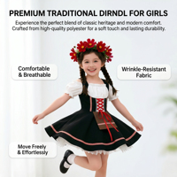 Gaun Gaya Putri Bavaria Tradisional untuk Dewasa, Kostum Terinspirasi Oktoberfest, Pakaian Pesta Halloween Cosplay untuk Anak Perempuan, Kostum Panggung