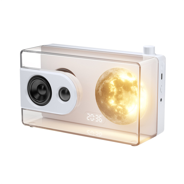 HIFI Sound Quality Desktop M6 Transparent Speaker Night Light Bass Wireless  Speaker with TF Card Playback AUX Input