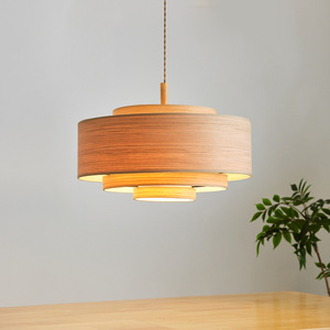 Japanese Wabi Sabi Style Wooden Pendant Light Led E27 Round Single Head Chandelier For Living Room Bedroom Dining Room <b>Zen</b> Tea - Product Image 1