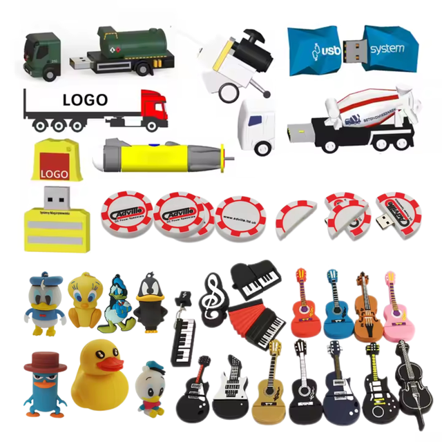 Custom 3D Cle USB Pendrive Silicon PVC USB Flash Drive Cute Animal USB 4GB 8GB 16GB 32GB Personalized Soft Rubber Memory Stick