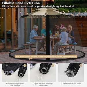 <span class=keywords><strong>Moustiquaire</strong></span> pour <span class=keywords><strong>parasol</strong></span> de patio, <span class=keywords><strong>parasol</strong></span> de table pour l'extérieur avec double fermeture à glissière et tubes d'eau en PVC à la base - Product Image 5