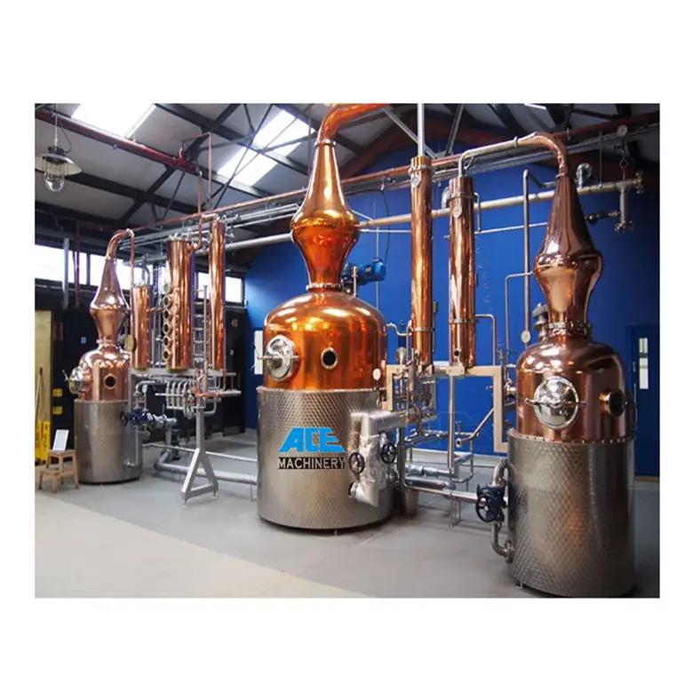 Factory Price 100L 500L 1000L Vodka Gin Whiskey Rum Copper Alcohol Production Equipment