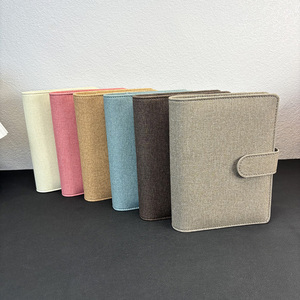 Raccoglitore per buste contanti A6 con anelli da 30 mm e hardware dorato, con portafoglio con cerniera, agenda e organizer per la gestione del budget in lino - Product Image 4