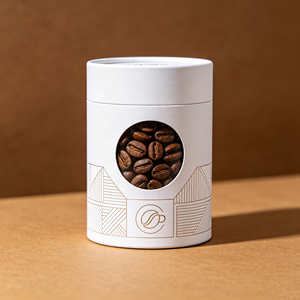 Boîte cylindrique en papier écologique avec fenêtre transparente, tube en papier recyclable pour l'emballage des grains de café, pour la vente en gros de café. - Product Image 5