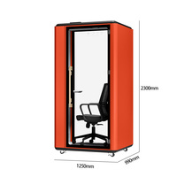Cabine de travail insonorisée mobile pour intérieur, cabine téléphonique acoustique pour une personne, cabine de travail individuelle avec éclairage LED et circulation d'air