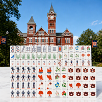 Jeu de Mahjong américain Auburn University, 160 tuiles, vente en gros, tuiles de Mahjong universitaires, Mahjong acrylique monocouche de qualité supérieure