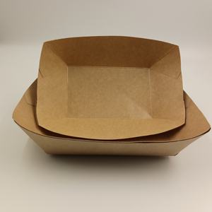 ถาดกระดาษรีไซเคิลรูปทรงเรือสำหรับใส่ฮอทดอก พิมพ์โลโก้ได้ ย่อยสลายได้ทางชีวภาพ - Product Image 3