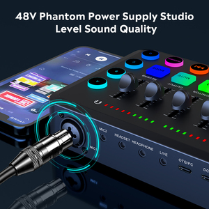 Carte son live 5 canaux F11, mixeur audio professionnel pour studio, streaming, jeux, voix, podcast, diffusion en direct, ordinateur <span class=keywords><strong>PC</strong></span> - Product Image 4
