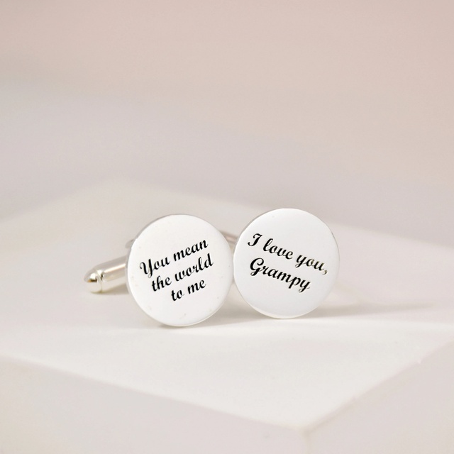 Luxury Engraving Business Custom Logo Personalized Fashion Stainless Steel Crafts Men's Classic Cufflinks Wedding Party